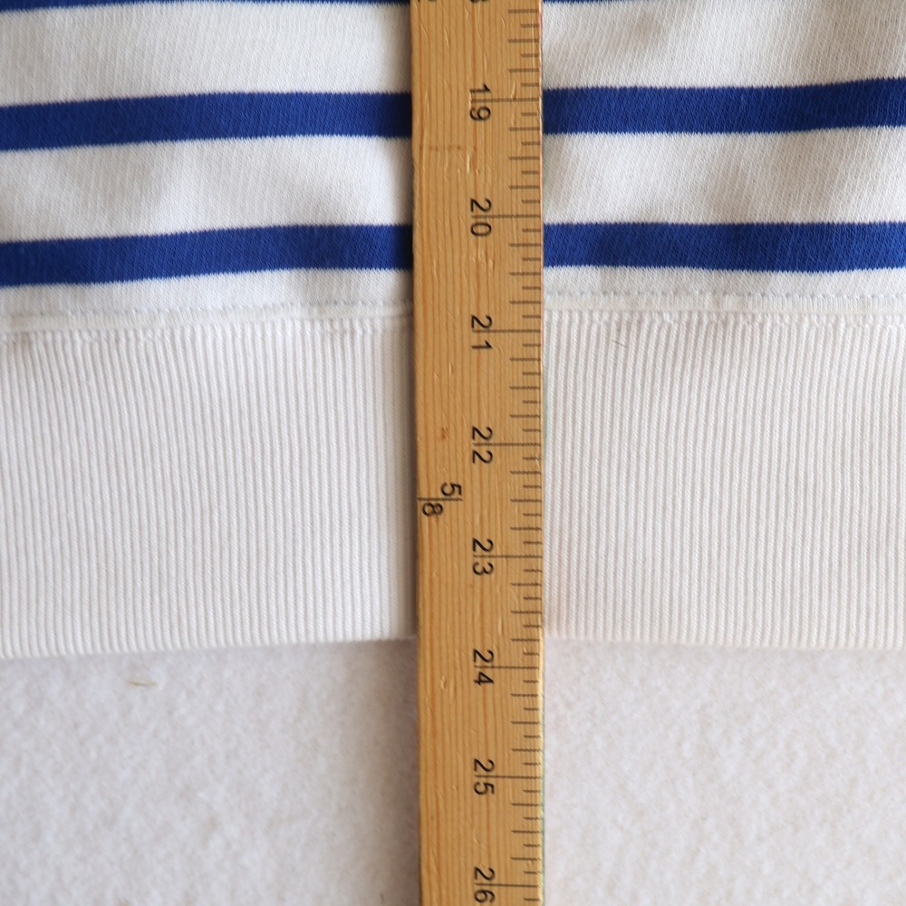 Polo Ralph Lauren Polo Bear Sweatshirt Womens Large Blue Striped Fleece Pullover - Picture 6 of 8